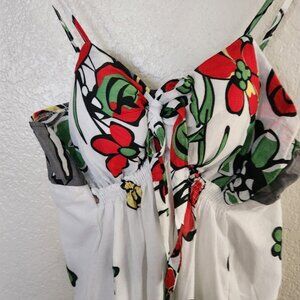 Women's Spaghetti Strap Maxi Dress with Floral Graphic Design Size Small